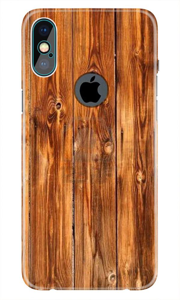 Wooden Texture Mobile Back Case for iPhone Xs Max logo cut  (Design - 376)