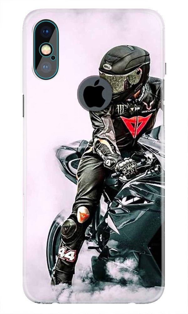 Biker Mobile Back Case for iPhone Xs Max logo cut  (Design - 383)
