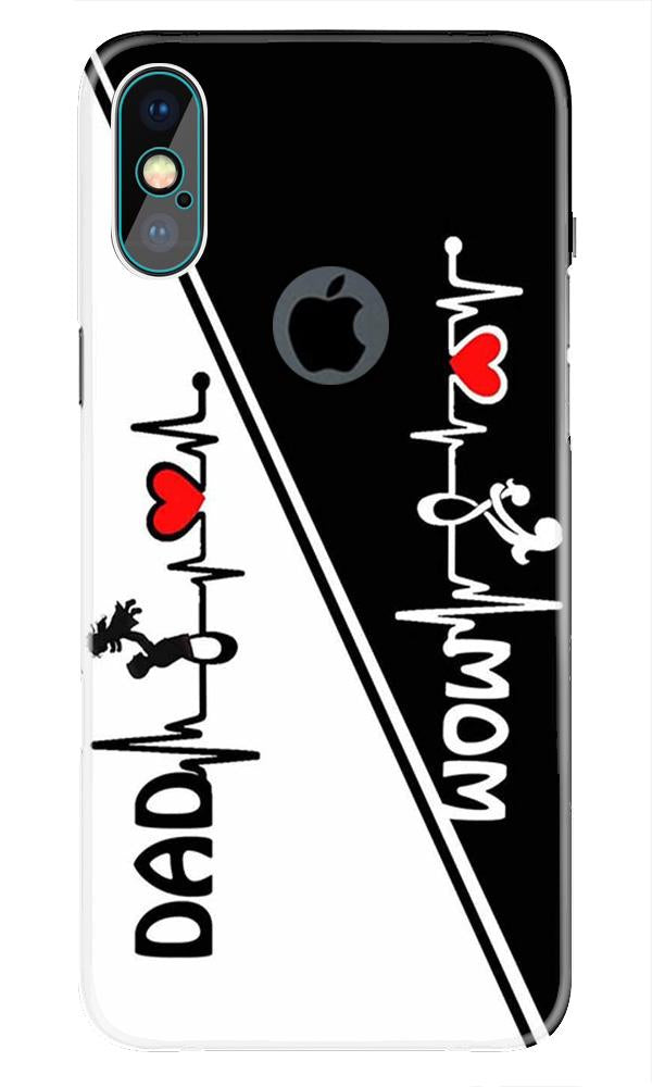 Love Mom Dad Mobile Back Case for iPhone Xs Max logo cut  (Design - 385)