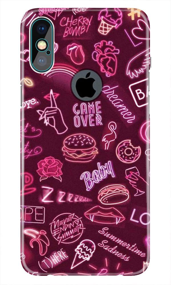 Party Theme Mobile Back Case for iPhone Xs Max logo cut  (Design - 392)
