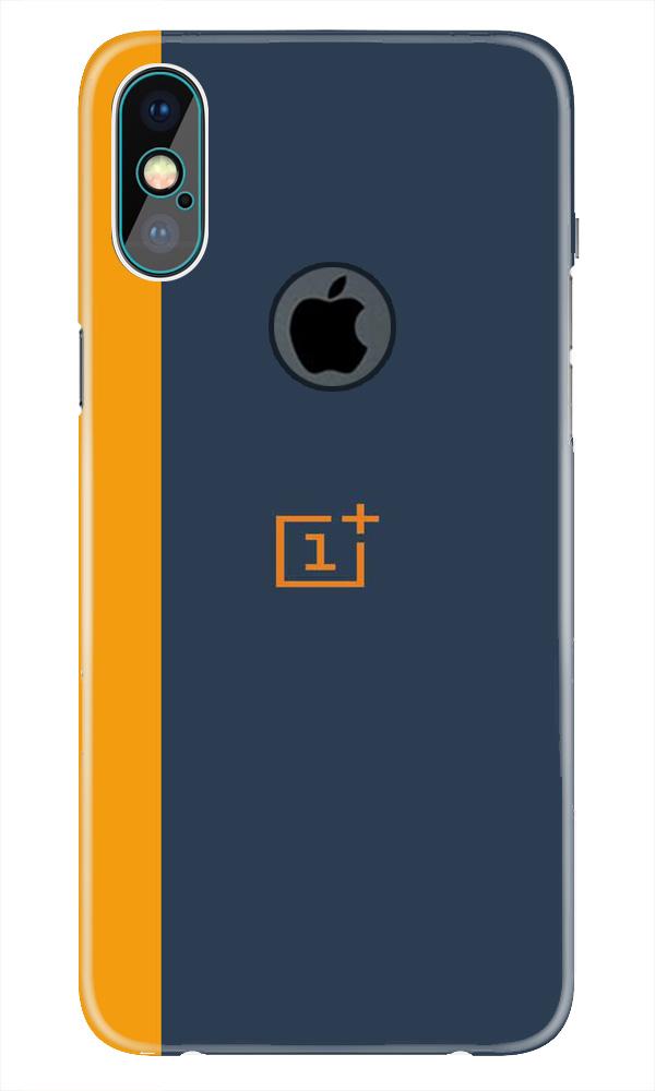Oneplus Logo Mobile Back Case for iPhone Xs Max logo cut  (Design - 395)