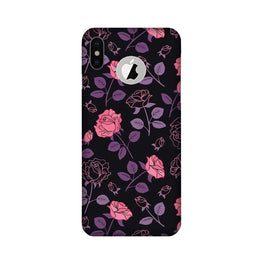 Rose Pattern Case for iPhone Xs logo cut 