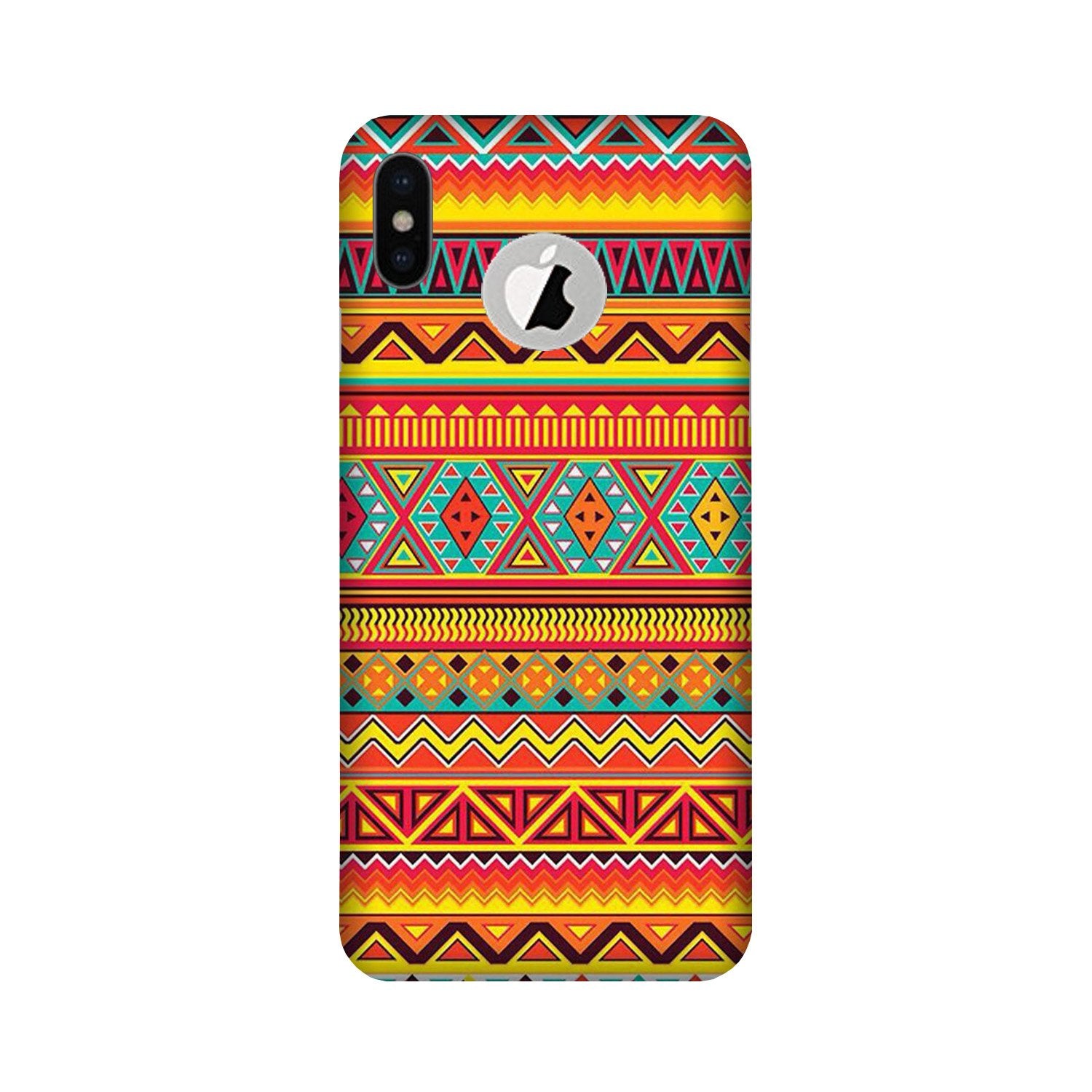 Zigzag line pattern Case for iPhone Xs logo cut 