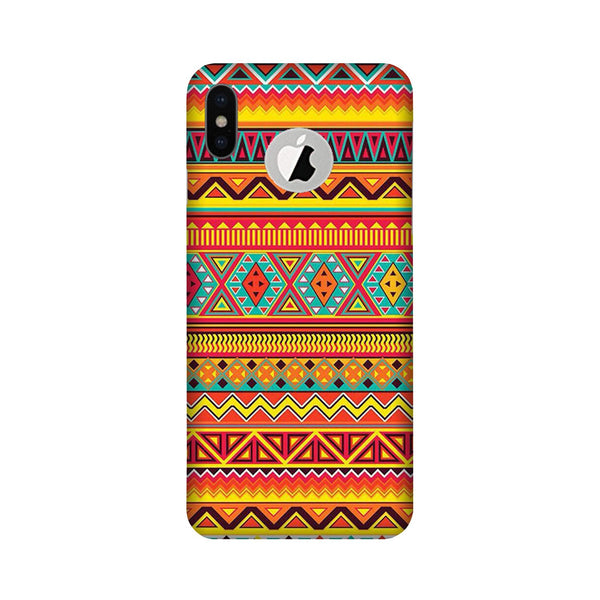Zigzag line pattern Case for iPhone Xs logo cut 