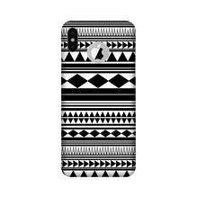 Black white Pattern Mobile Back Case for iPhone Xs logo cut  (Design - 5)