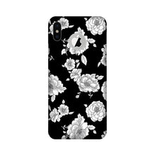 White flowers Black Background Mobile Back Case for iPhone Xs logo cut  (Design - 9)