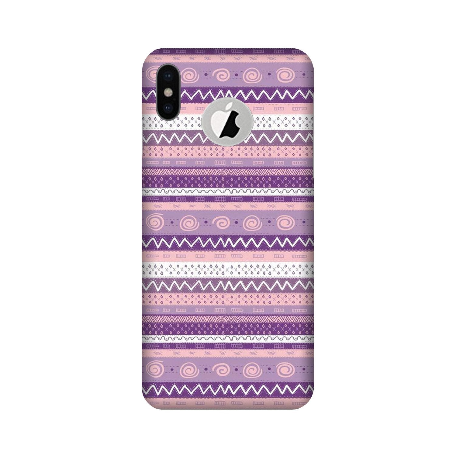 Zigzag line pattern3 Case for iPhone Xs logo cut 