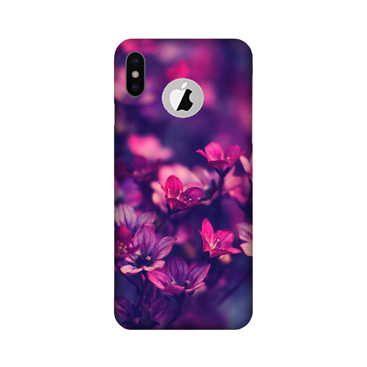 flowers Case for iPhone Xs logo cut 