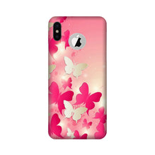 White Pick Butterflies Mobile Back Case for iPhone Xs logo cut  (Design - 28)