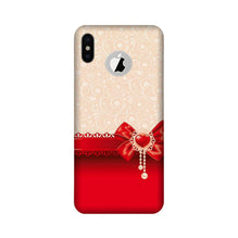Gift Wrap3 Mobile Back Case for iPhone Xs logo cut  (Design - 36)