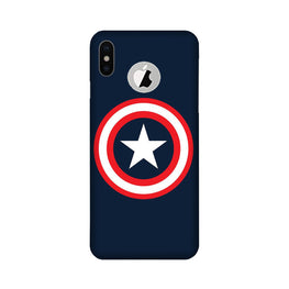 Captain America Case for iPhone Xs logo cut 