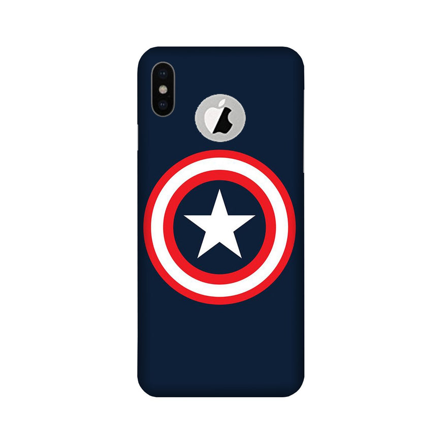 Captain America Case for iPhone Xs logo cut 