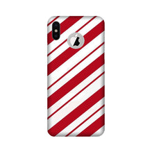Red White Mobile Back Case for iPhone Xs logo cut  (Design - 44)