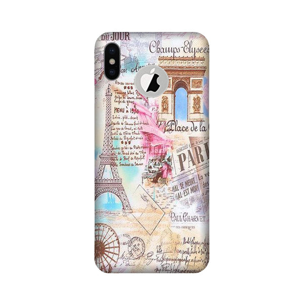 Paris Eiftel Tower Case for iPhone Xs logo cut 