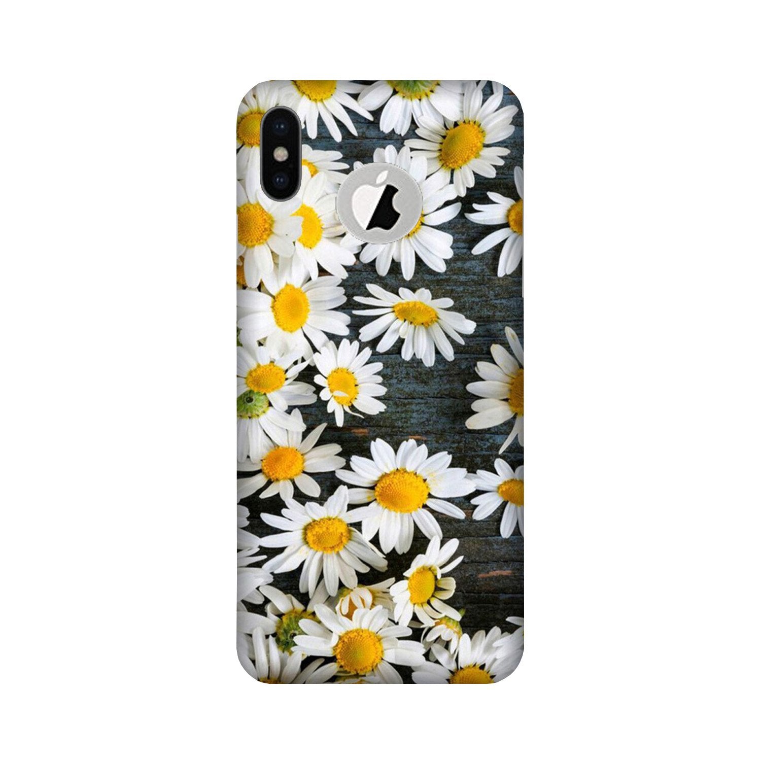 White flowers2 Case for iPhone Xs logo cut 