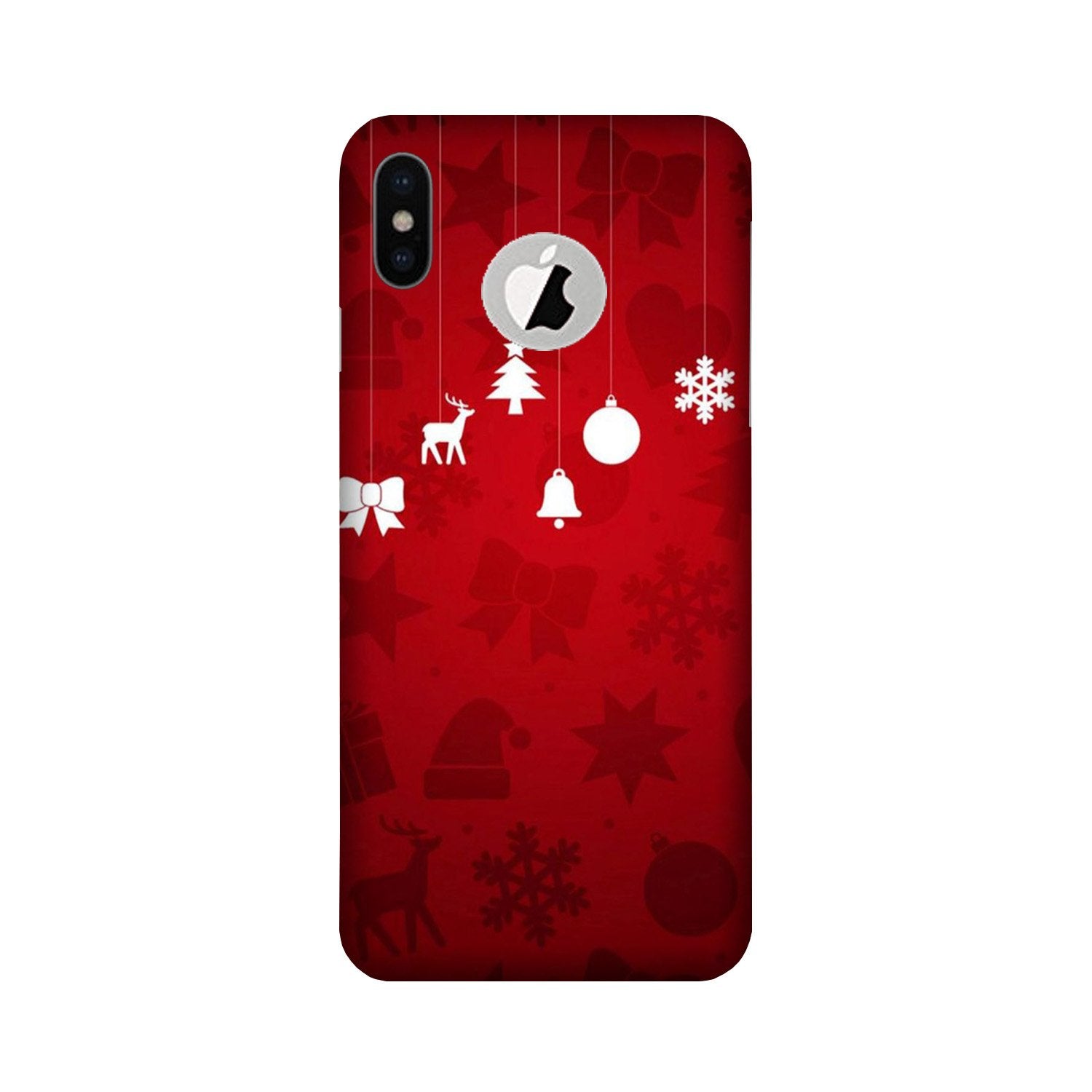 Christmas Case for iPhone Xs logo cut 