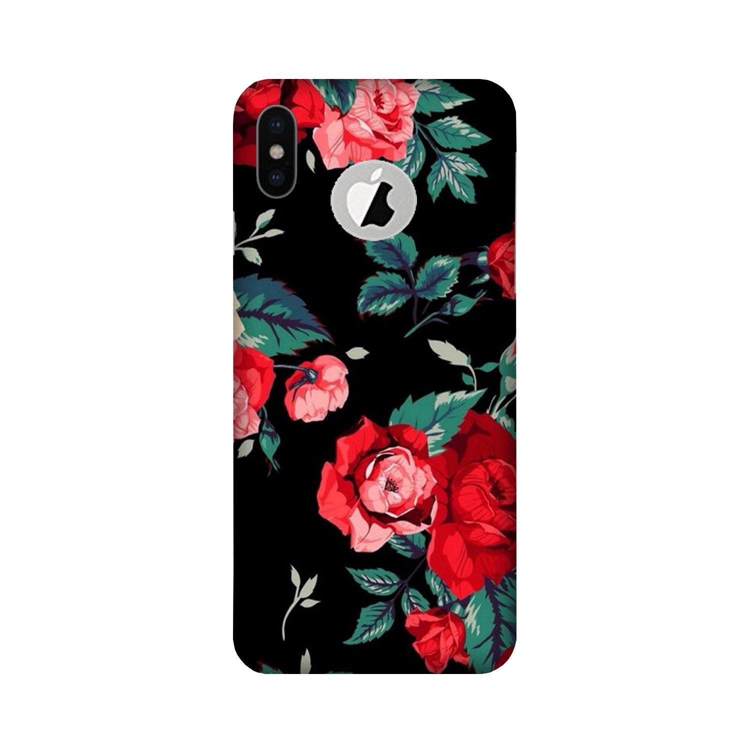 Red Rose2 Case for iPhone Xs logo cut 