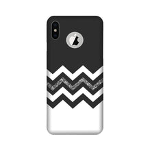 Black white Pattern2Mobile Back Case for iPhone Xs logo cut  (Design - 83)