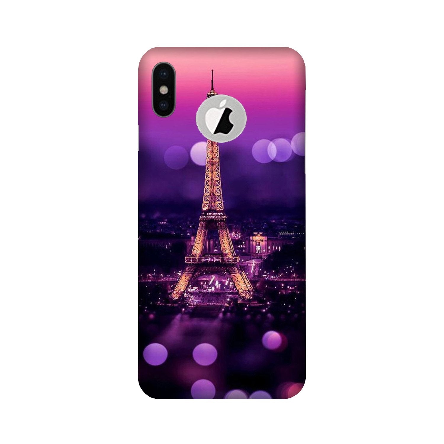 Eiffel Tower Case for iPhone Xs logo cut 
