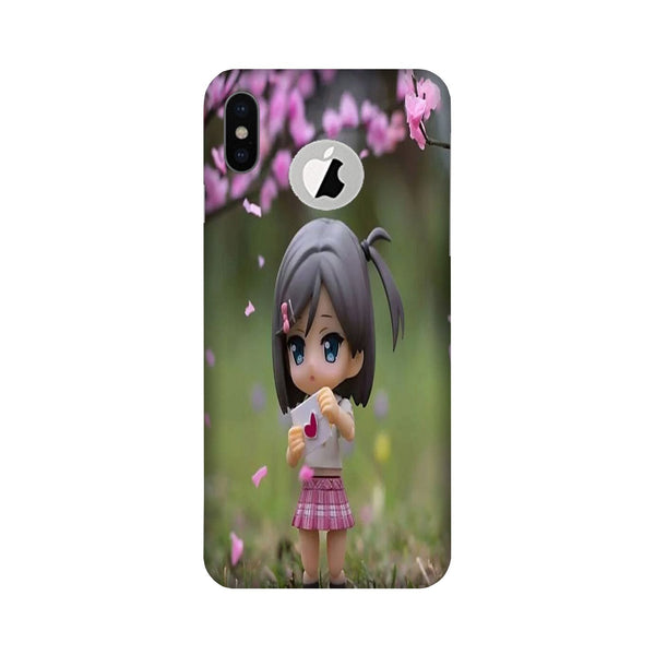 Cute Girl Case for iPhone Xs logo cut 