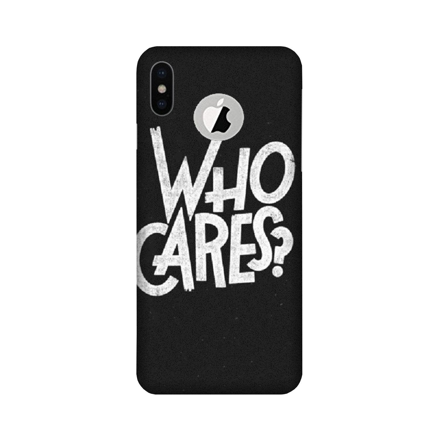 Who Cares Case for iPhone Xs logo cut 