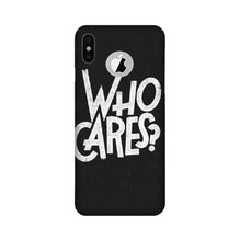Who Cares Mobile Back Case for iPhone Xs logo cut  (Design - 94)