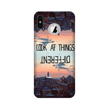 Look at things different Mobile Back Case for iPhone Xs logo cut  (Design - 99)
