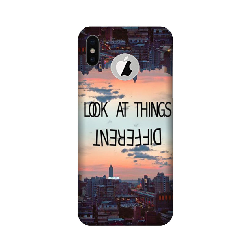 Look at things different Case for iPhone Xs logo cut 