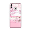 Pink Flowers Cycle Case for iPhone Xs logo cut   (Design - 102)