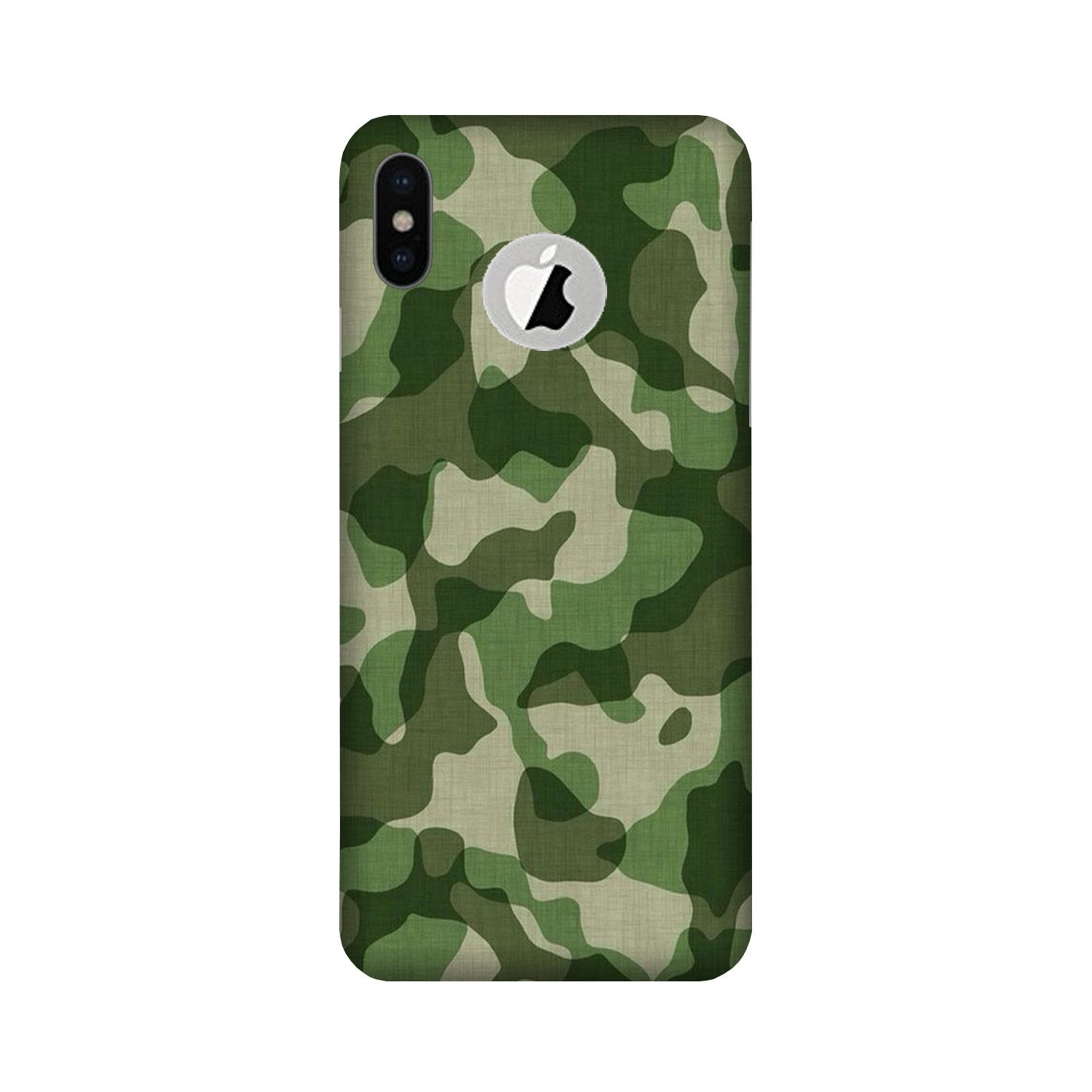 Army Camouflage Case for iPhone Xs logo cut (Design - 106)