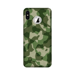 Army Camouflage Case for iPhone Xs logo cut (Design - 106)