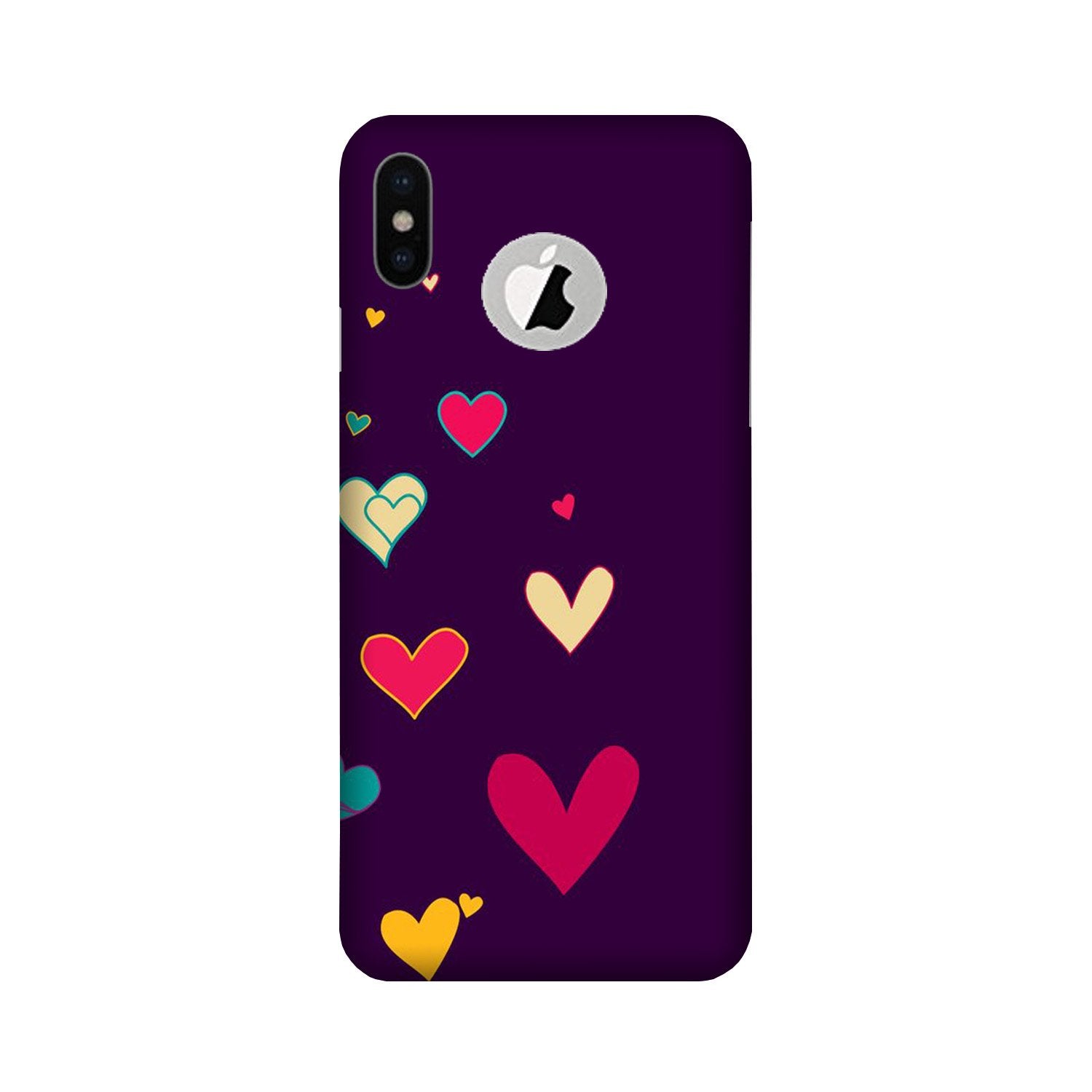 Purple Background Case for iPhone Xs logo cut (Design - 107)