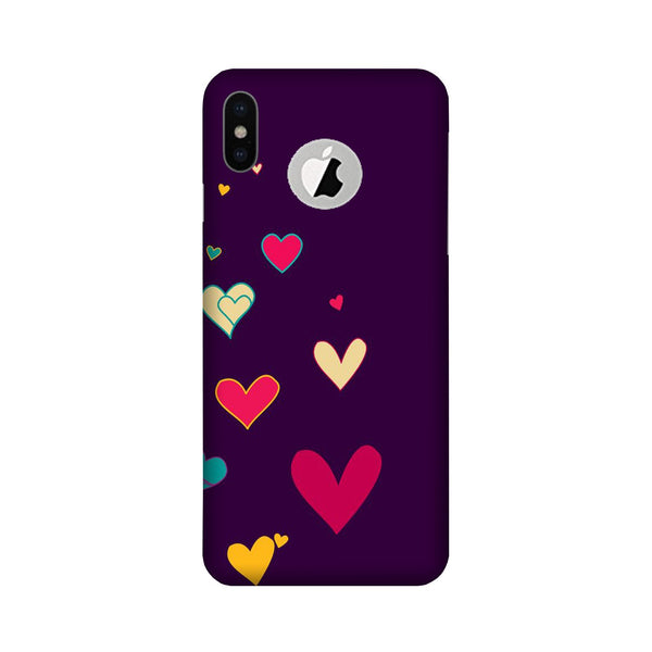 Purple Background Case for iPhone Xs logo cut   (Design - 107)