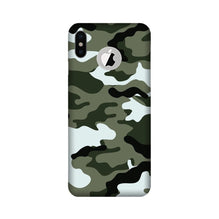 Army Camouflage Mobile Back Case for iPhone Xs logo cut   (Design - 108)