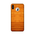 Wooden Look Case for iPhone Xs logo cut   (Design - 111)