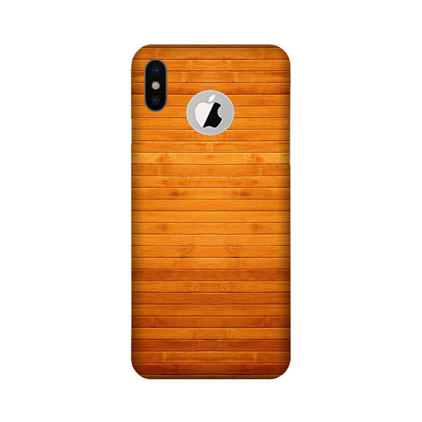 Wooden Look Case for iPhone Xs logo cut   (Design - 111)