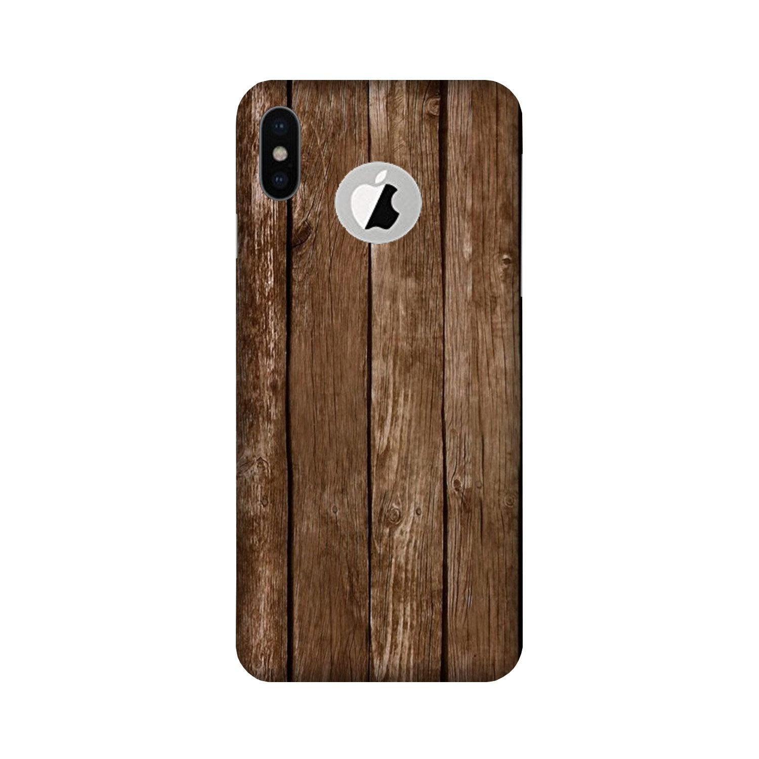 Wooden Look Case for iPhone Xs logo cut (Design - 112)