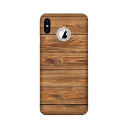 Wooden Look Case for iPhone Xs logo cut (Design - 113)