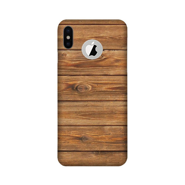Wooden Look Case for iPhone Xs logo cut   (Design - 113)