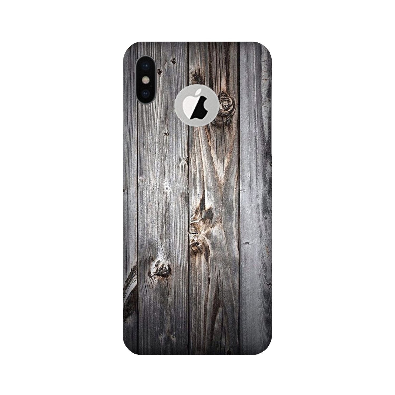 Wooden Look Case for iPhone Xs logo cut (Design - 114)