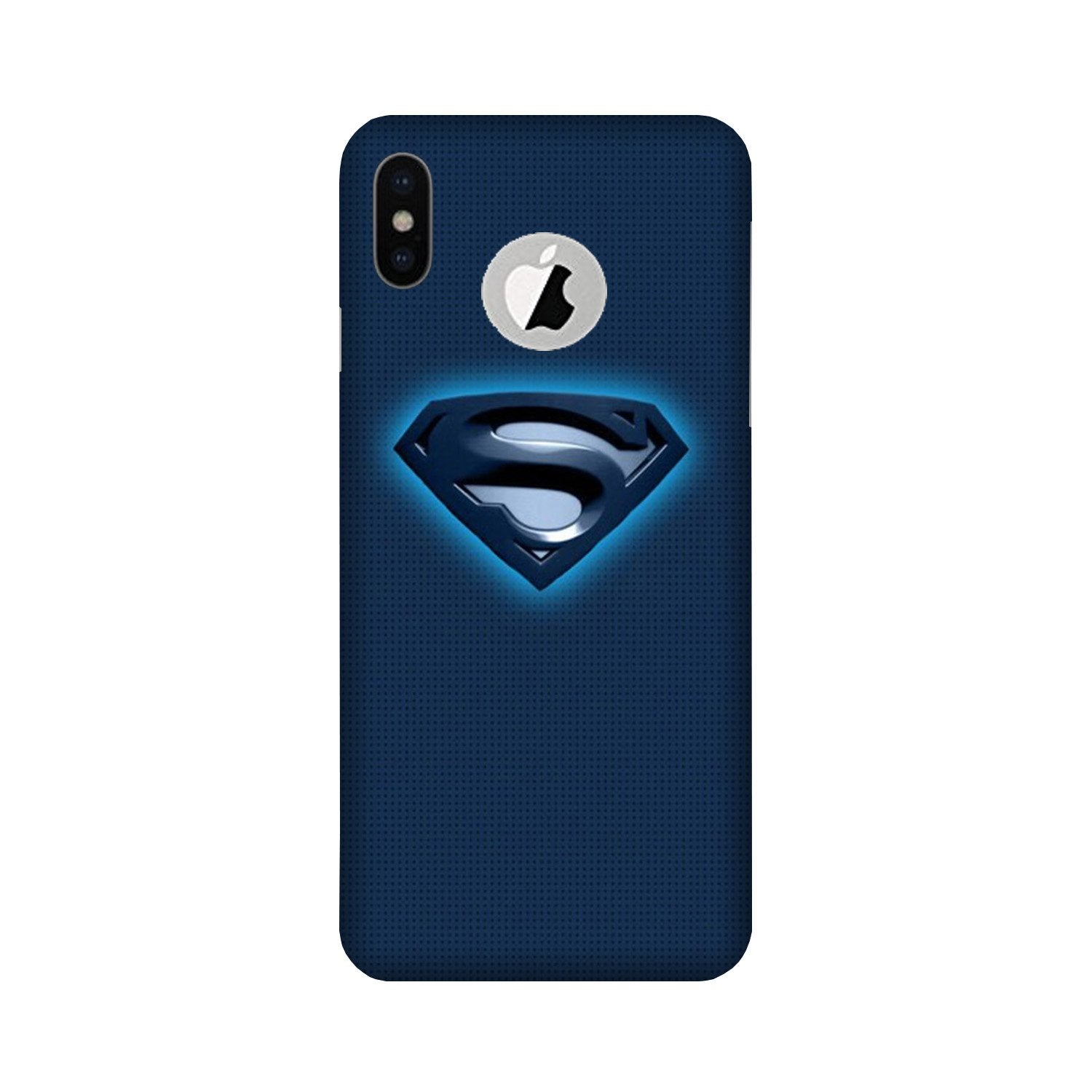 Superman Superhero Case for iPhone Xs logo cut (Design - 117)