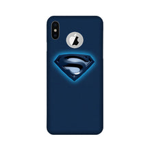 Superman Superhero Mobile Back Case for iPhone Xs logo cut   (Design - 117)