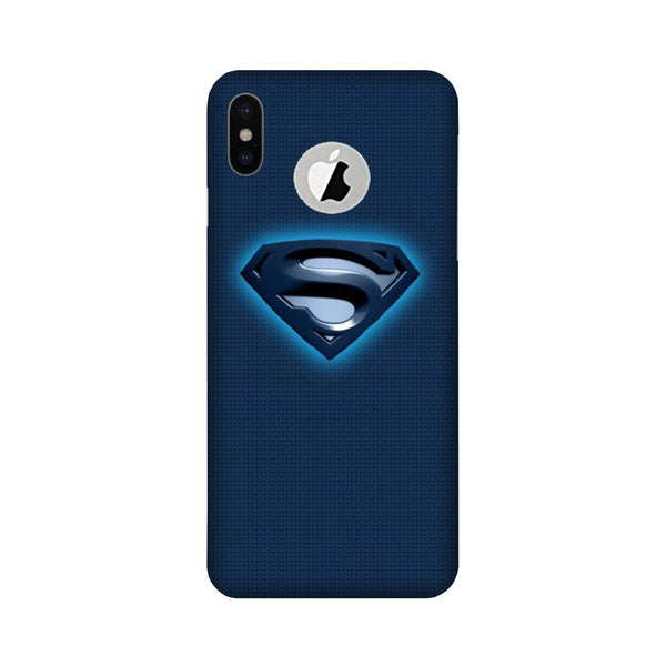 Superman Superhero Case for iPhone Xs logo cut   (Design - 117)