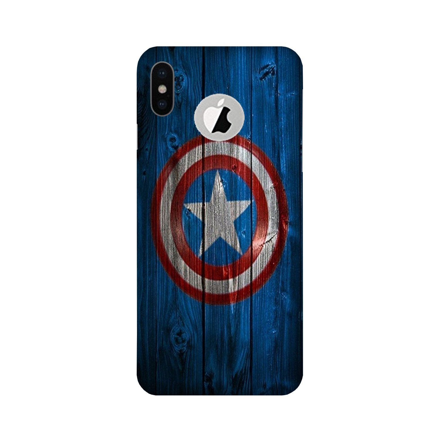 Captain America Superhero Case for iPhone Xs logo cut (Design - 118)