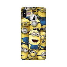 Minions Mobile Back Case for iPhone Xs logo cut   (Design - 127)