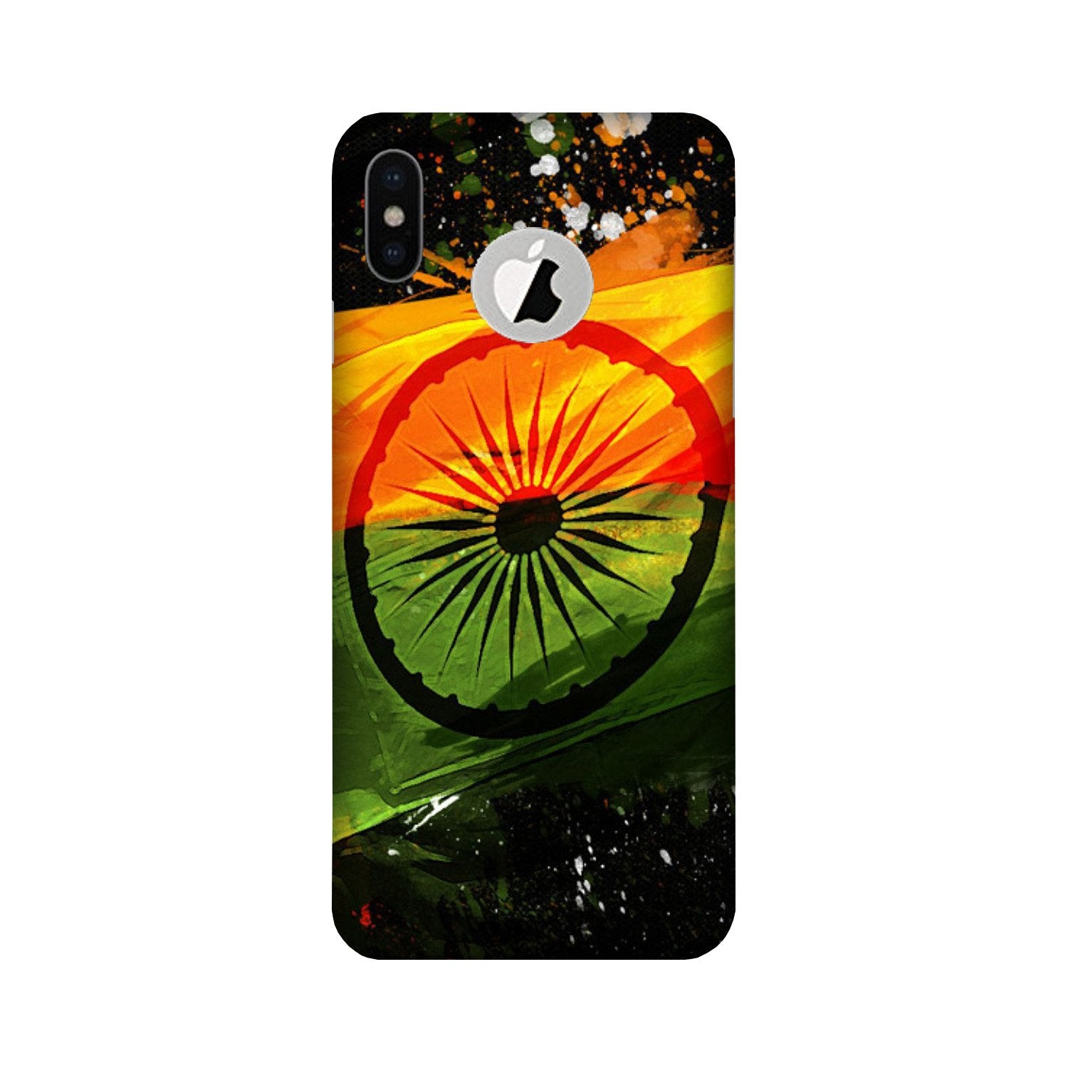 Indian Flag Case for iPhone Xs logo cut (Design - 137)