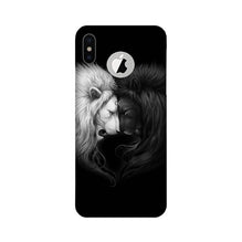 Dark White Lion Mobile Back Case for iPhone Xs logo cut   (Design - 140)