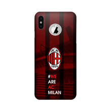 AC Milan Mobile Back Case for iPhone Xs logo cut   (Design - 155)