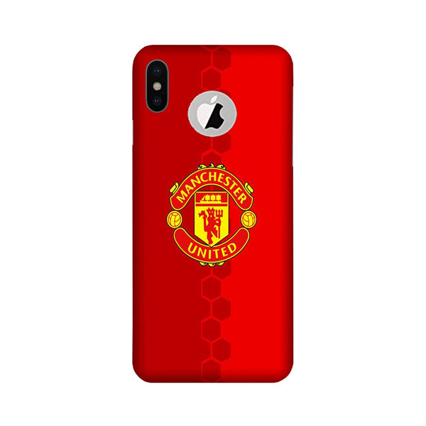 Manchester United Case for iPhone Xs logo cut   (Design - 157)
