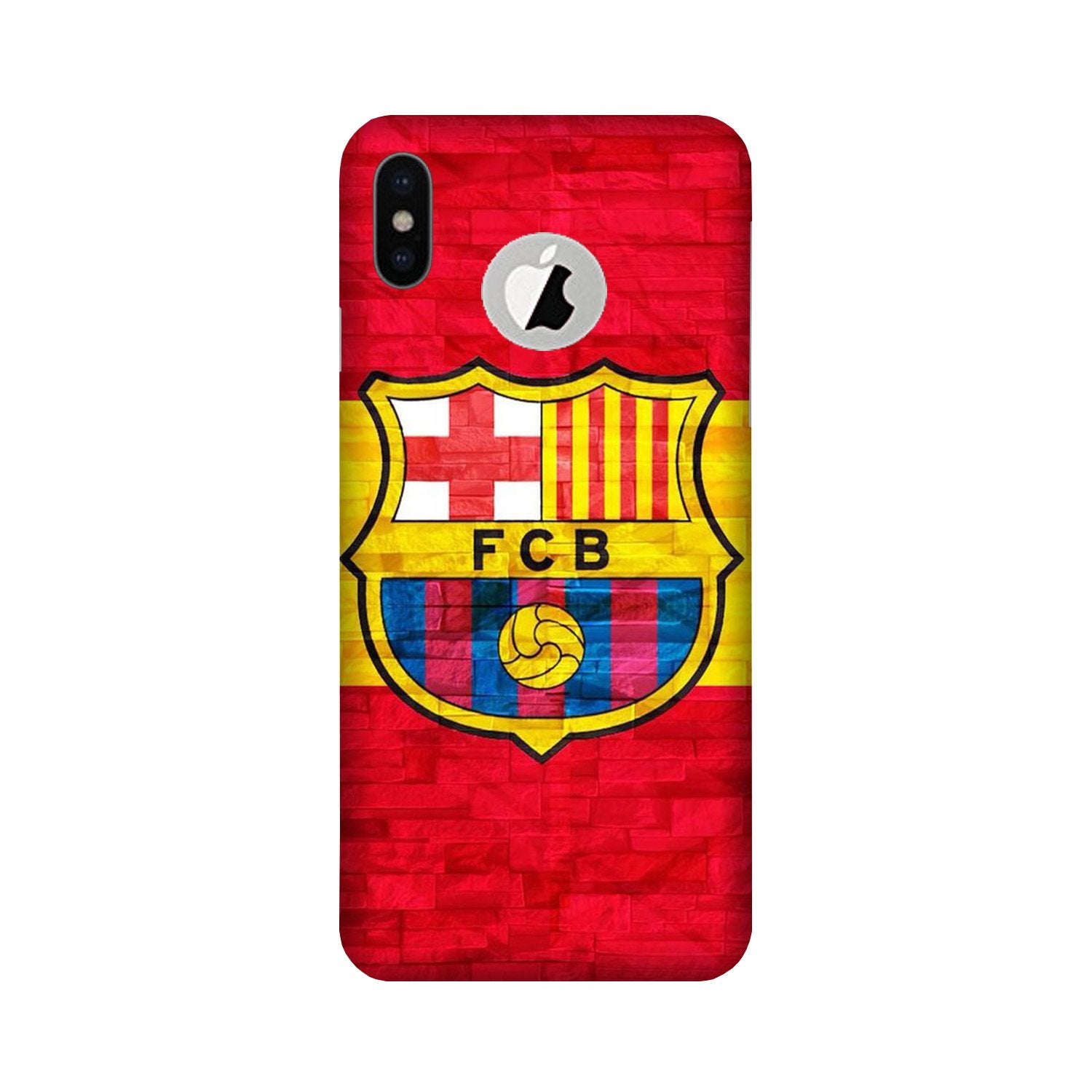 FCB Football Case for iPhone Xs logo cut   (Design - 174)